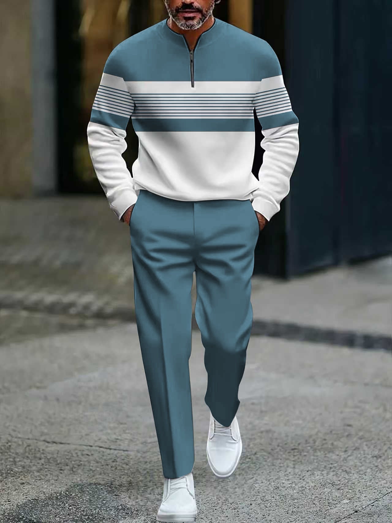 ⌛ ¡Solo quedan 3 días: 50 % de descuento en todo! ⏰ Conjunto para hombre: jersey con estampado gráfico y pantalones