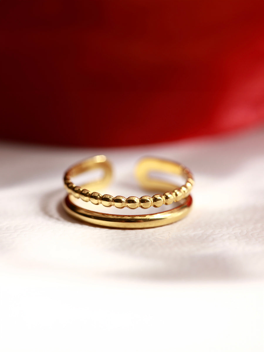 Anillo “Destello de Perlas” Ajustable – Disponible en Oro y Plata