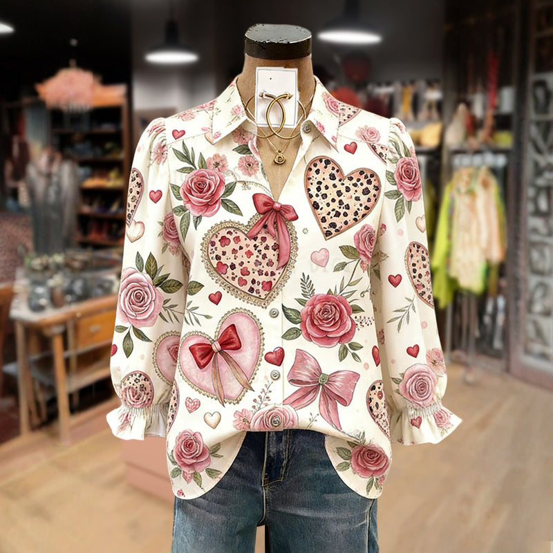 Blusa vintage con estampado floral