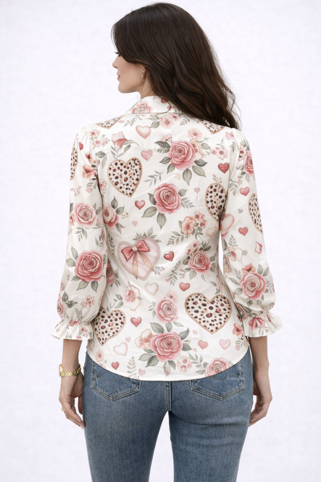 Blusa vintage con estampado floral