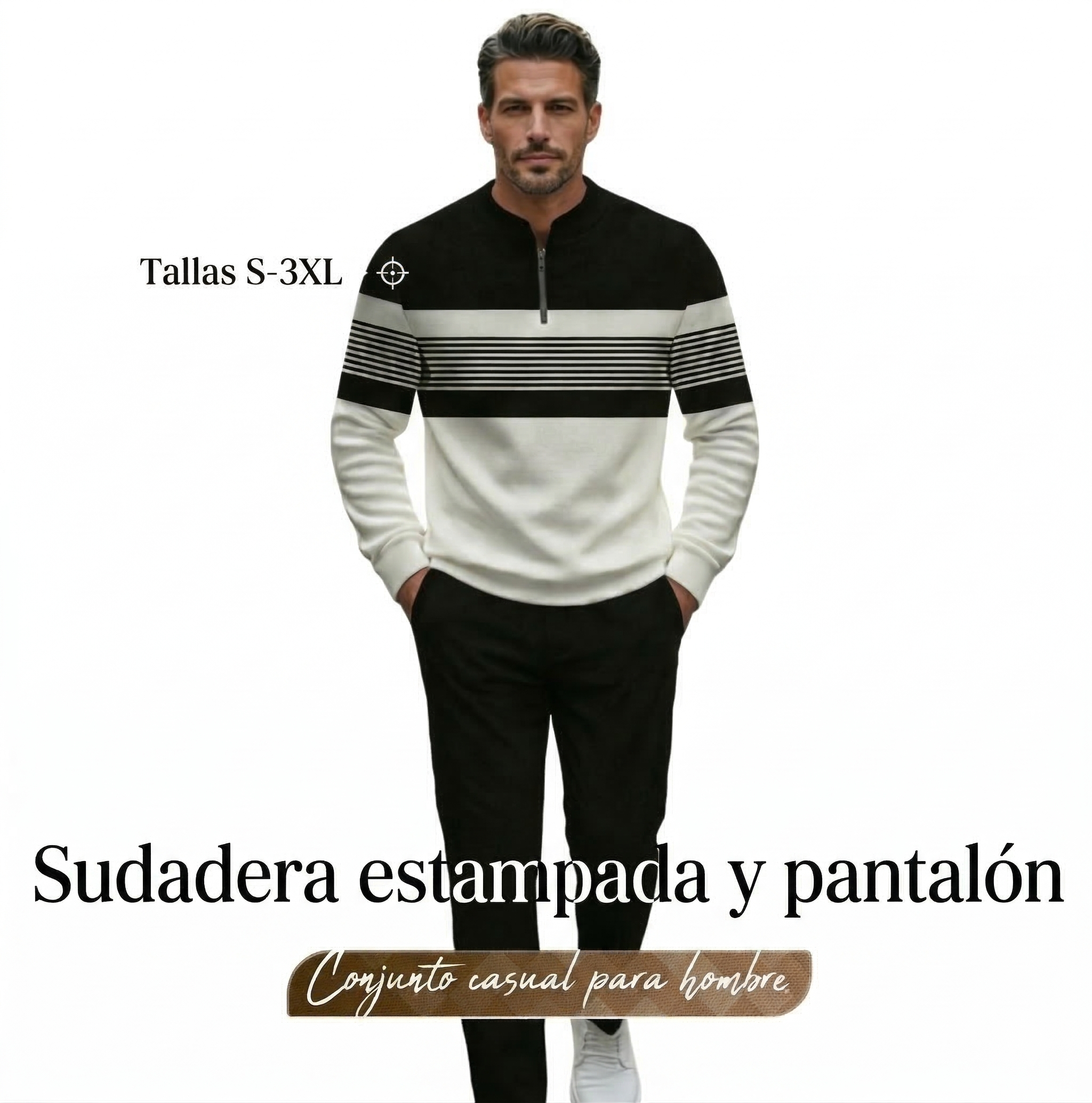 ⌛ ¡Solo quedan 3 días: 50 % de descuento en todo! ⏰ Conjunto para hombre: jersey con estampado gráfico y pantalones