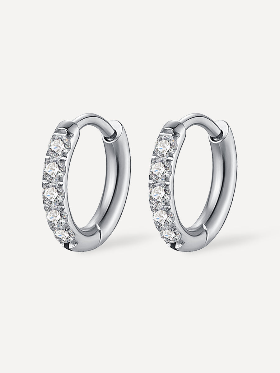 Aretes Argolla Chapados en Oro con Zirconias Brillantes