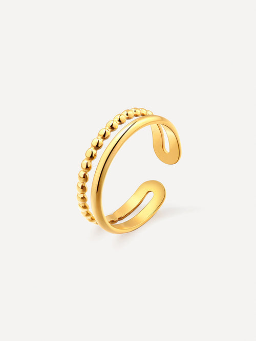 Anillo “Destello de Perlas” Ajustable – Disponible en Oro y Plata