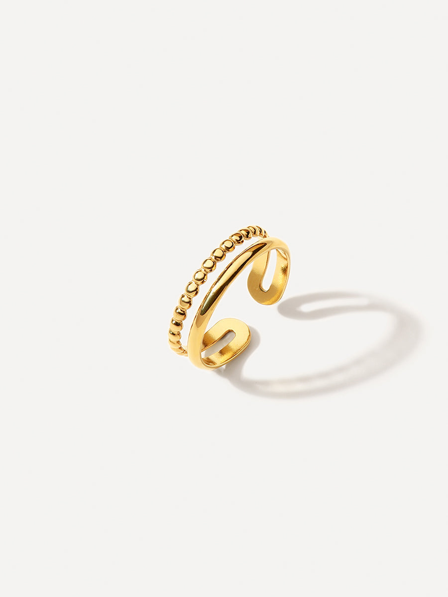 Anillo “Destello de Perlas” Ajustable – Disponible en Oro y Plata